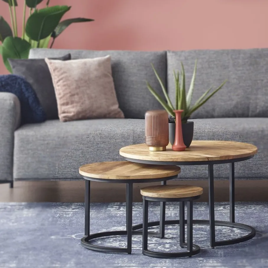 Salontafels< Salontafel Bemmel Naturel - set 3 stuks
