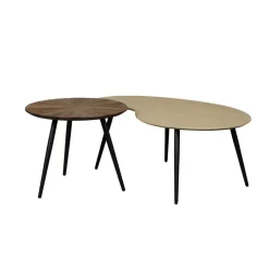 Salontafels< Salontafel Capi Greige / Bruin - set 2 stuks