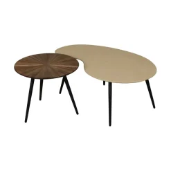 Salontafels< Salontafel Capi Greige / Bruin - set 2 stuks