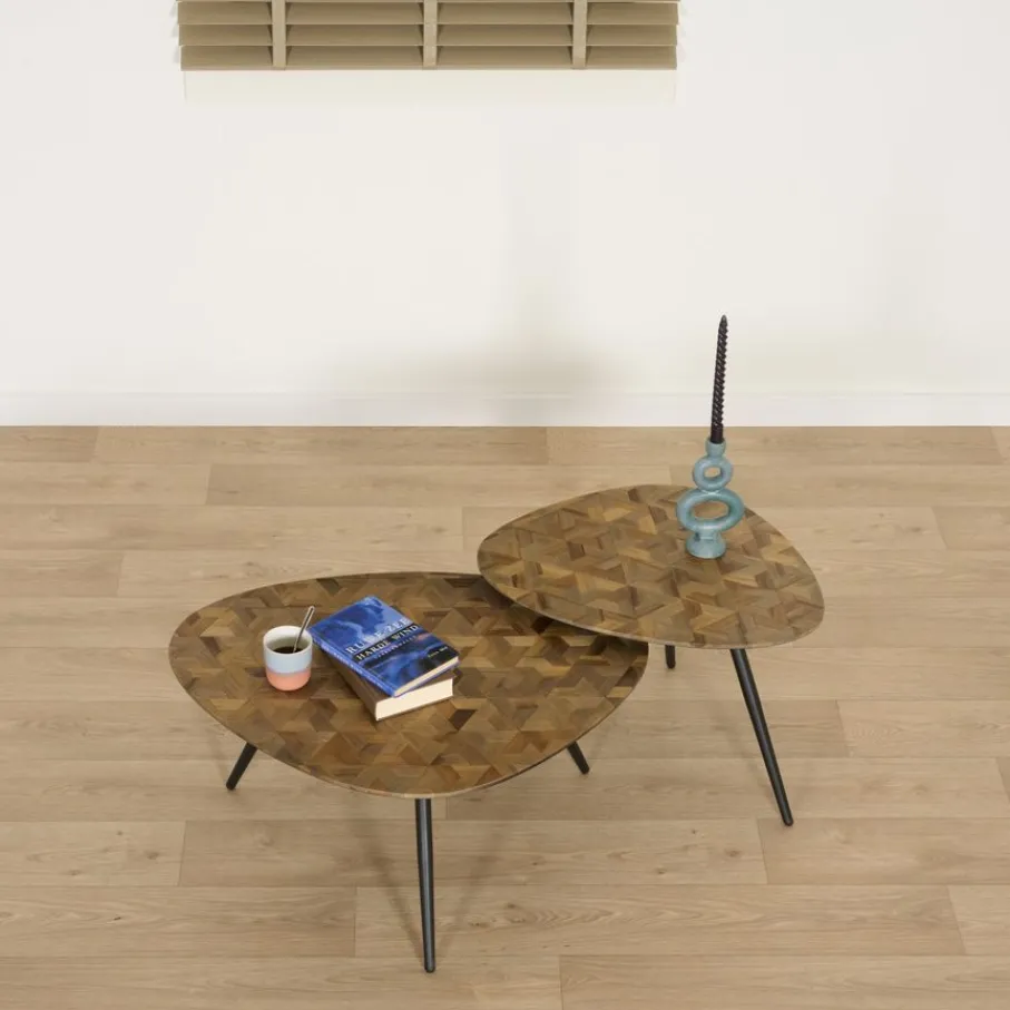 Salontafels< Salontafel Covas Bruin - set 2 stuks