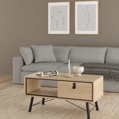 Salontafels< Salontafel Denver Eiken - 102x48 cm