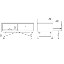 Salontafels< Salontafel Denver Zwart / Walnoot - 102x48 cm