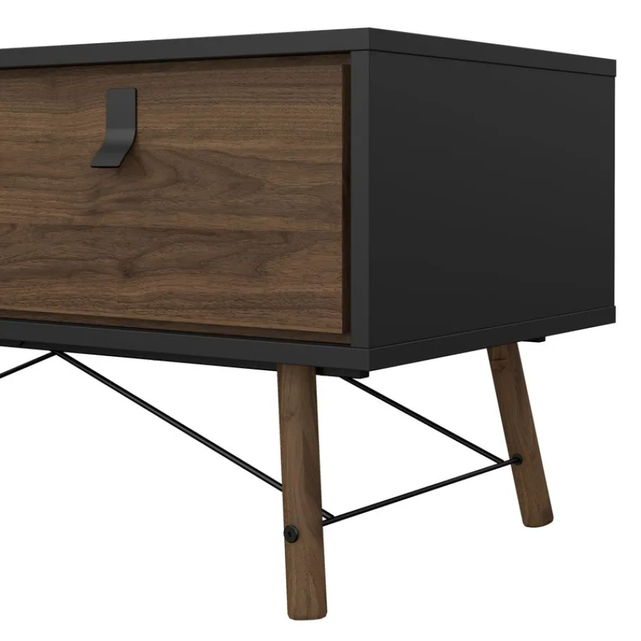 Salontafels< Salontafel Denver Zwart / Walnoot - 102x48 cm