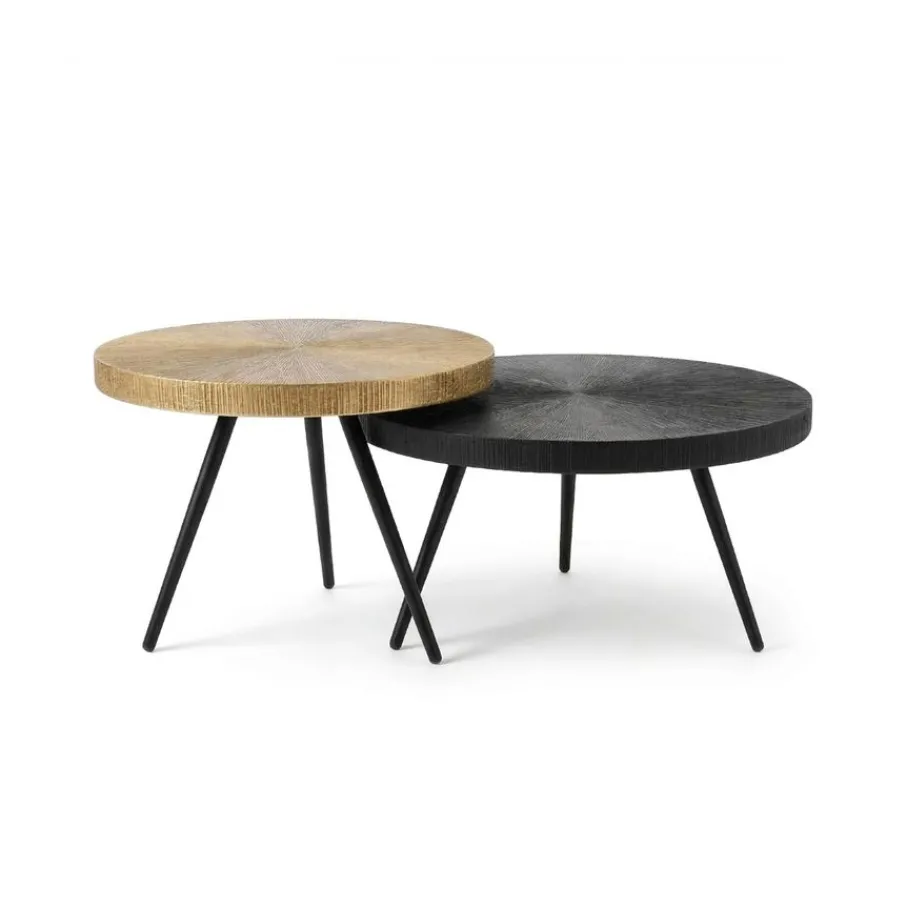 Salontafels< Salontafel Foti Zwart / Brons- set 2 stuks