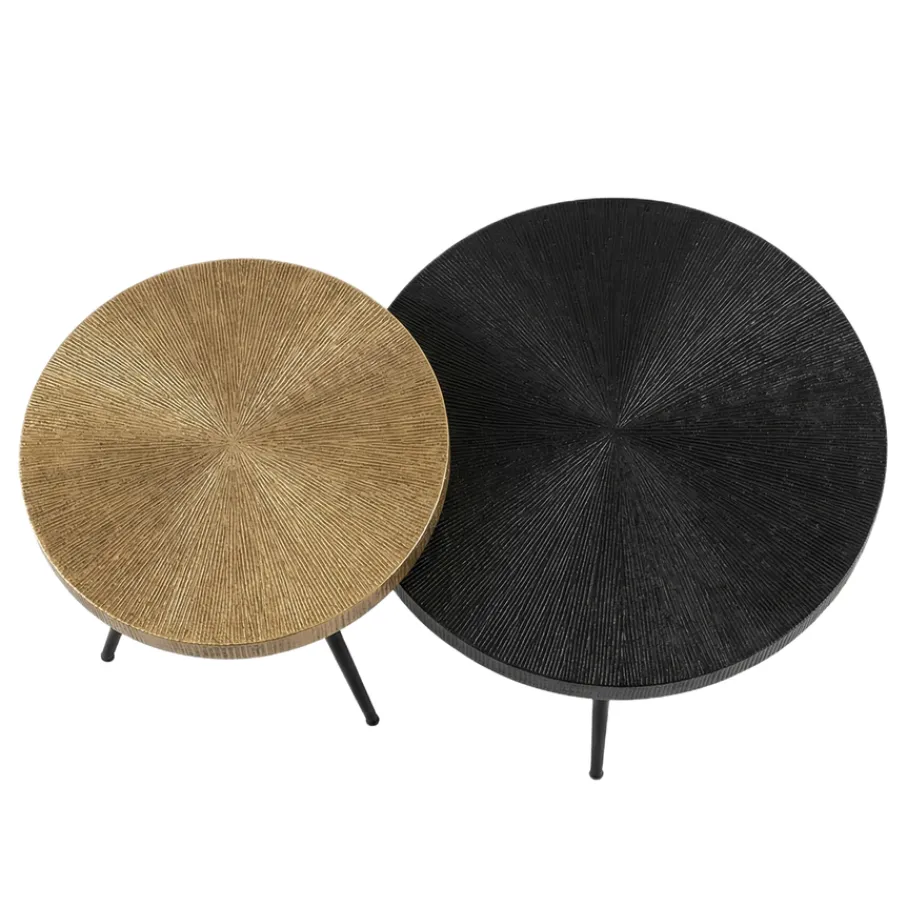 Salontafels< Salontafel Foti Zwart / Brons- set 2 stuks