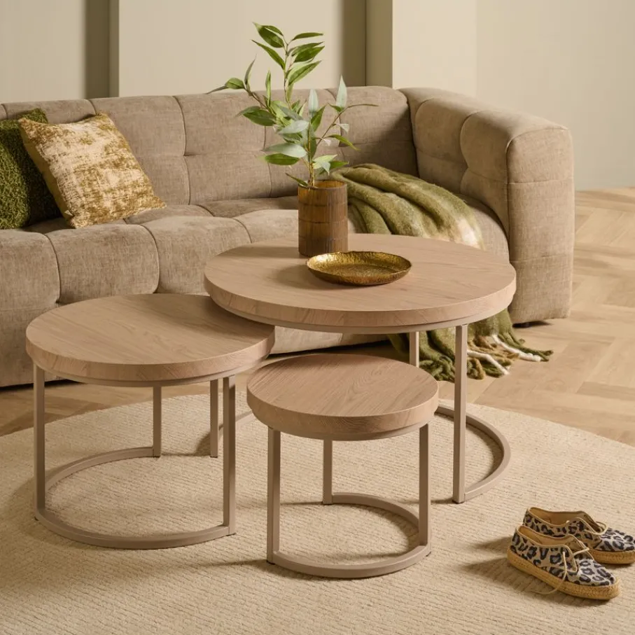 Salontafels< Salontafel Hoenderloo Beige - set 3 stuks
