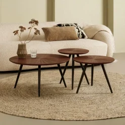 Salontafels< Salontafel Meti Bruin - set 3 stuks