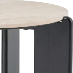 Salontafels< Salontafel Mosly Beige / Zwart - Ø 80 cm