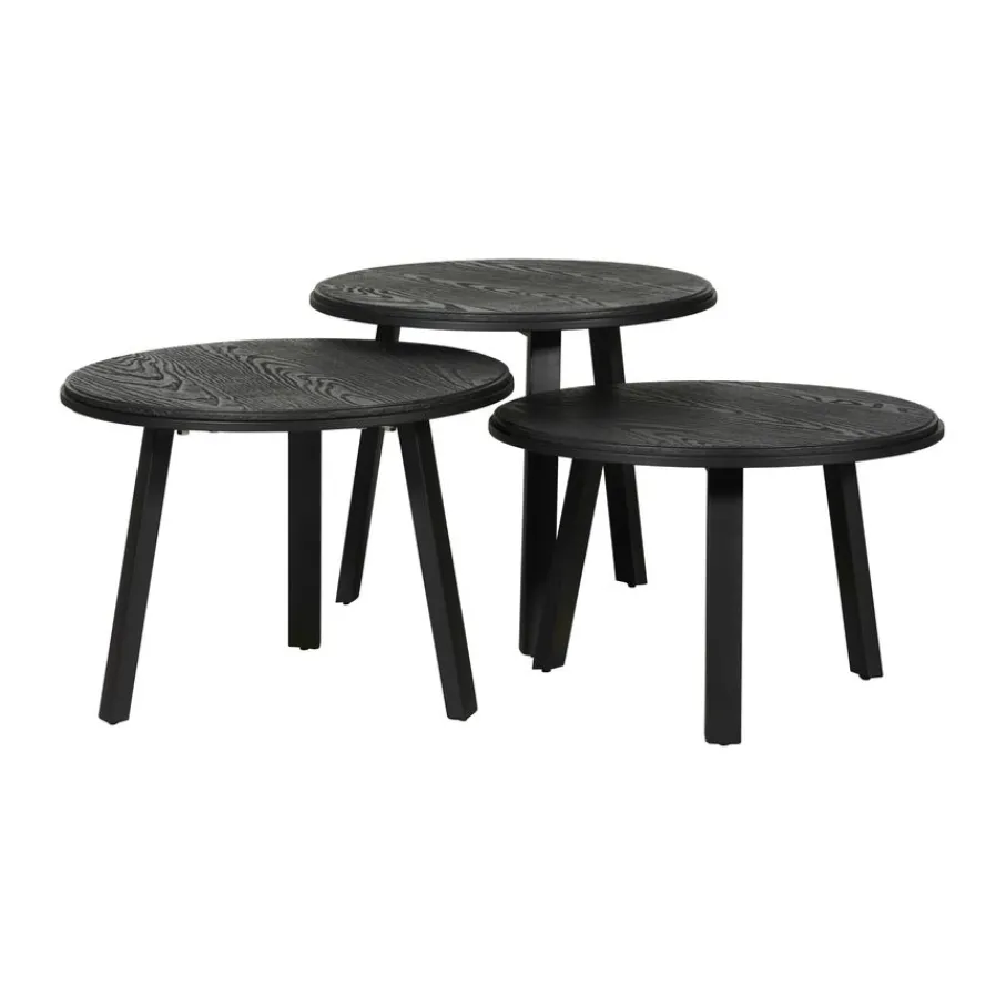 Salontafels< Salontafel Reims Zwart - set 3 stuks
