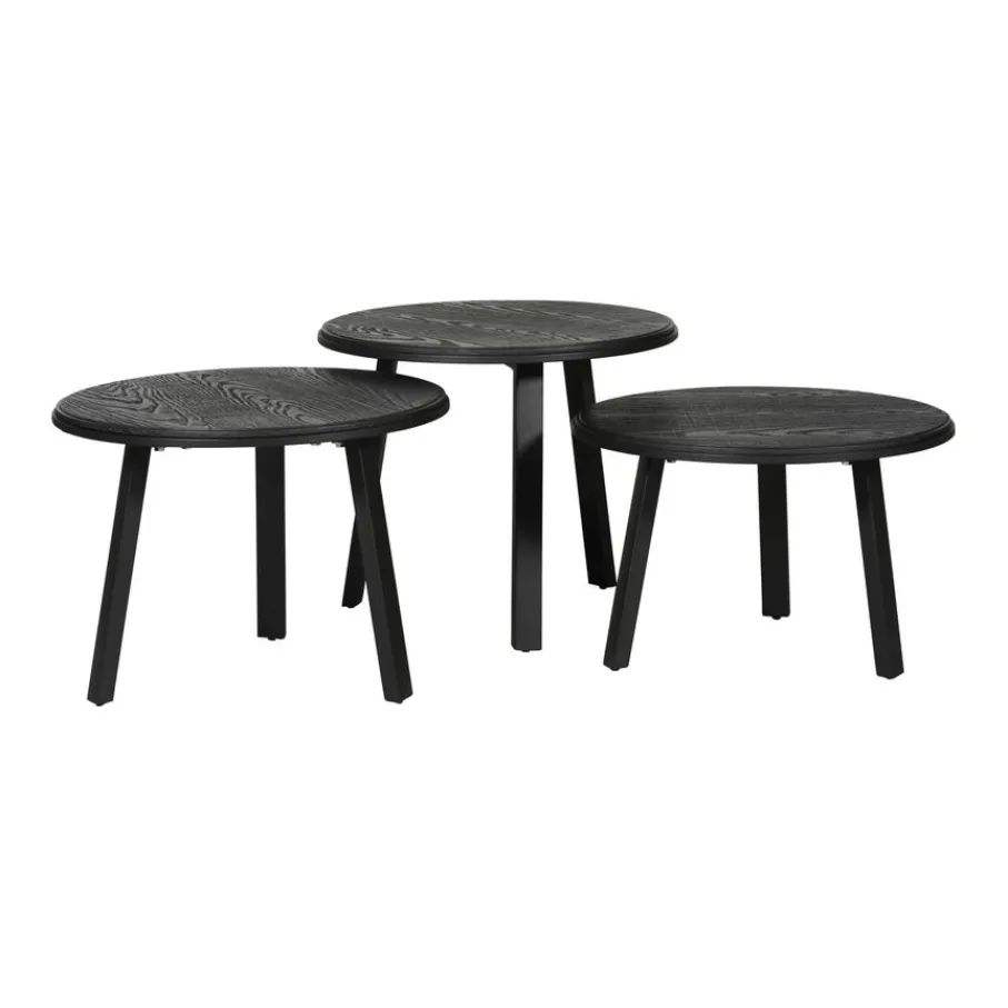 Salontafels< Salontafel Reims Zwart - set 3 stuks
