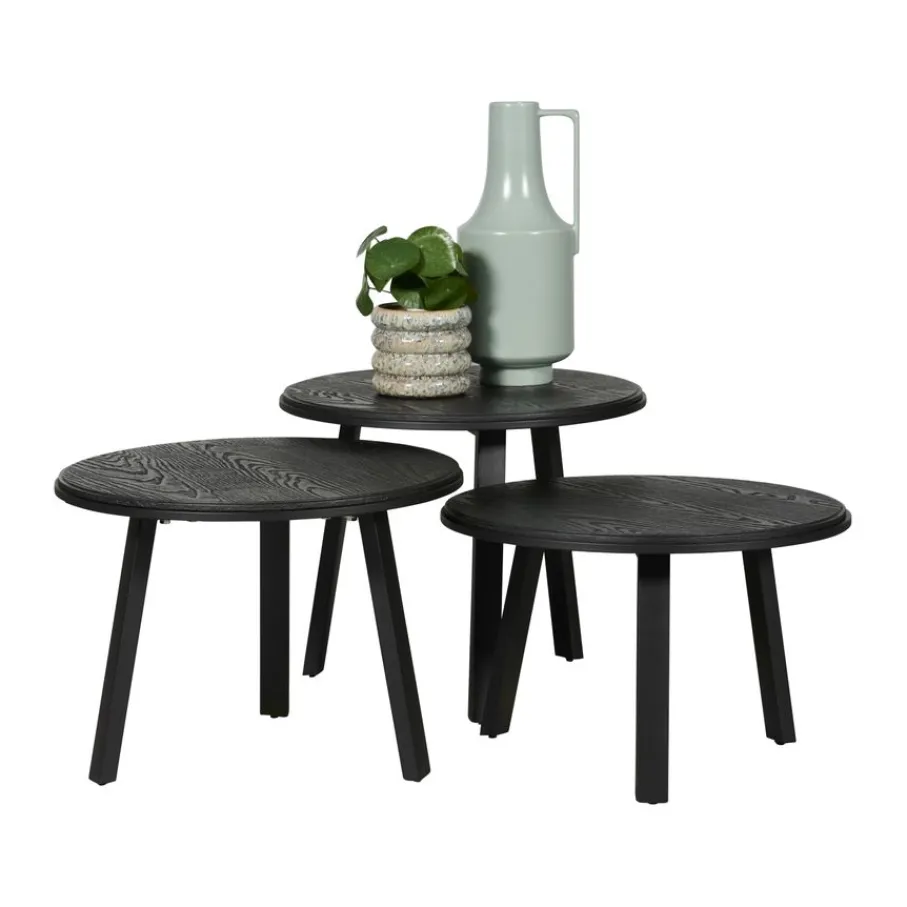 Salontafels< Salontafel Reims Zwart - set 3 stuks