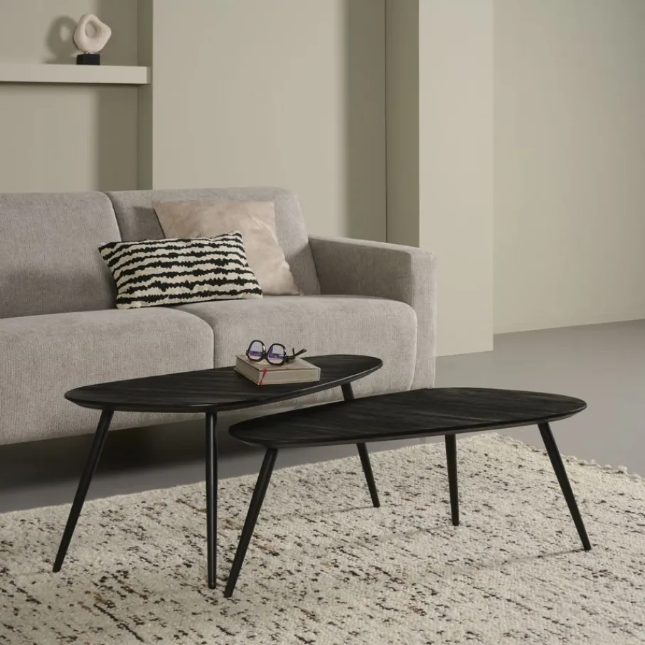 Salontafels< Salontafel Thionville Zwart - set 2 stuks