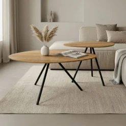Salontafels< Salontafel Varo Naturel - set 2 stuks