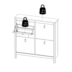 Opbergkasten|Schoenenkasten< Schoenenkast Dallas Zwart - 103x103x25 cm
