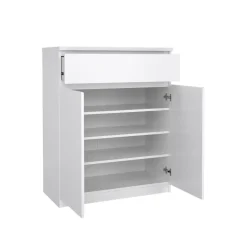 Opbergkasten|Schoenenkasten< Schoenenkast Luna Hoogglans Wit - 81x101x40 cm