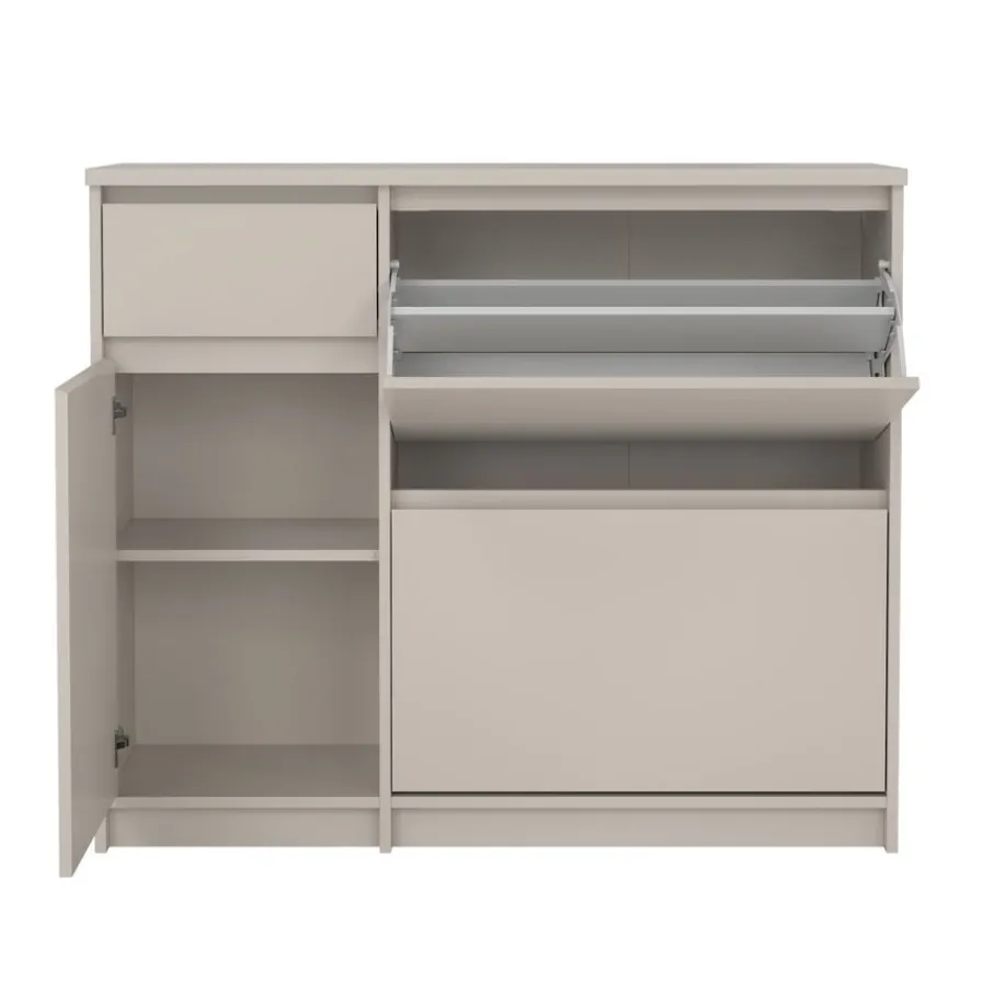 Opbergkasten|Schoenenkasten< Schoenenkast Luna Taupe - 109x92x32 cm