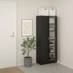 Opbergkasten|Schoenenkasten< Schoenenkast Miami Zwart - 69x170x35 cm