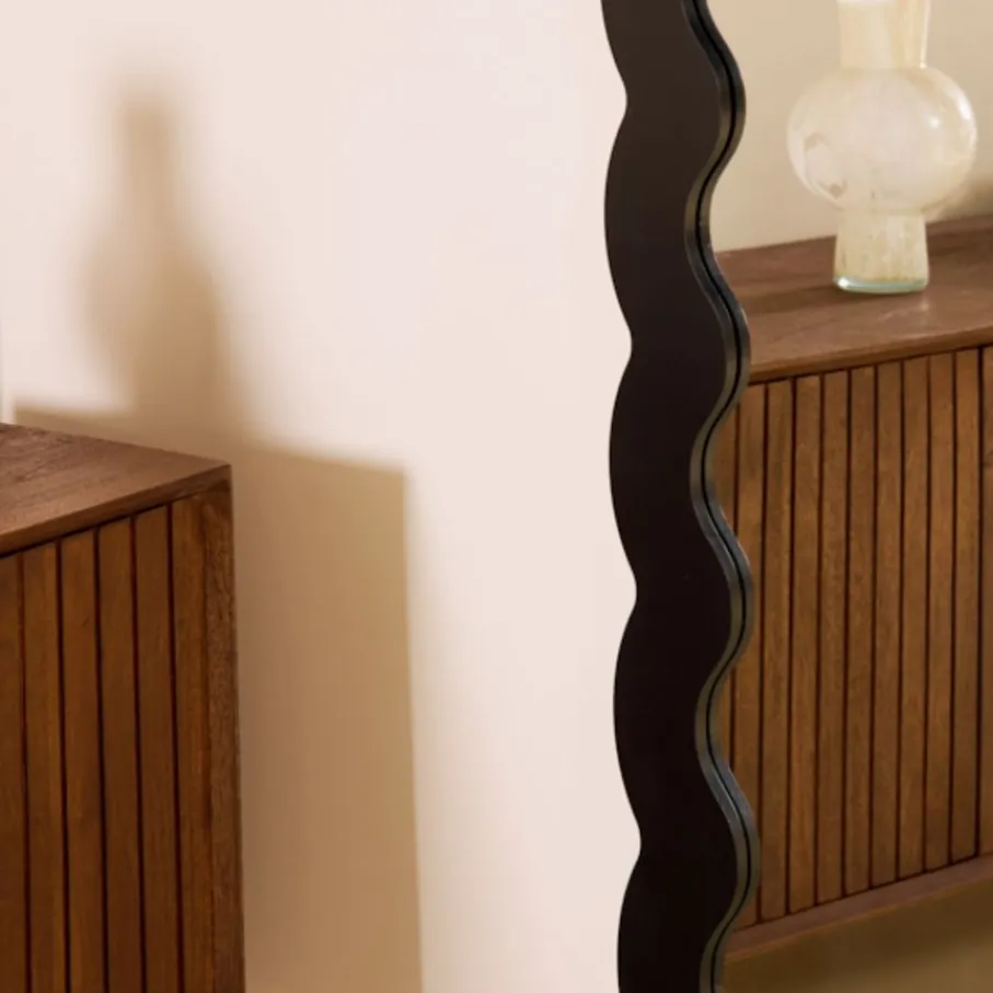 Spiegels|U-Banken< Spiegel Novi Zwart - 160x58 cm