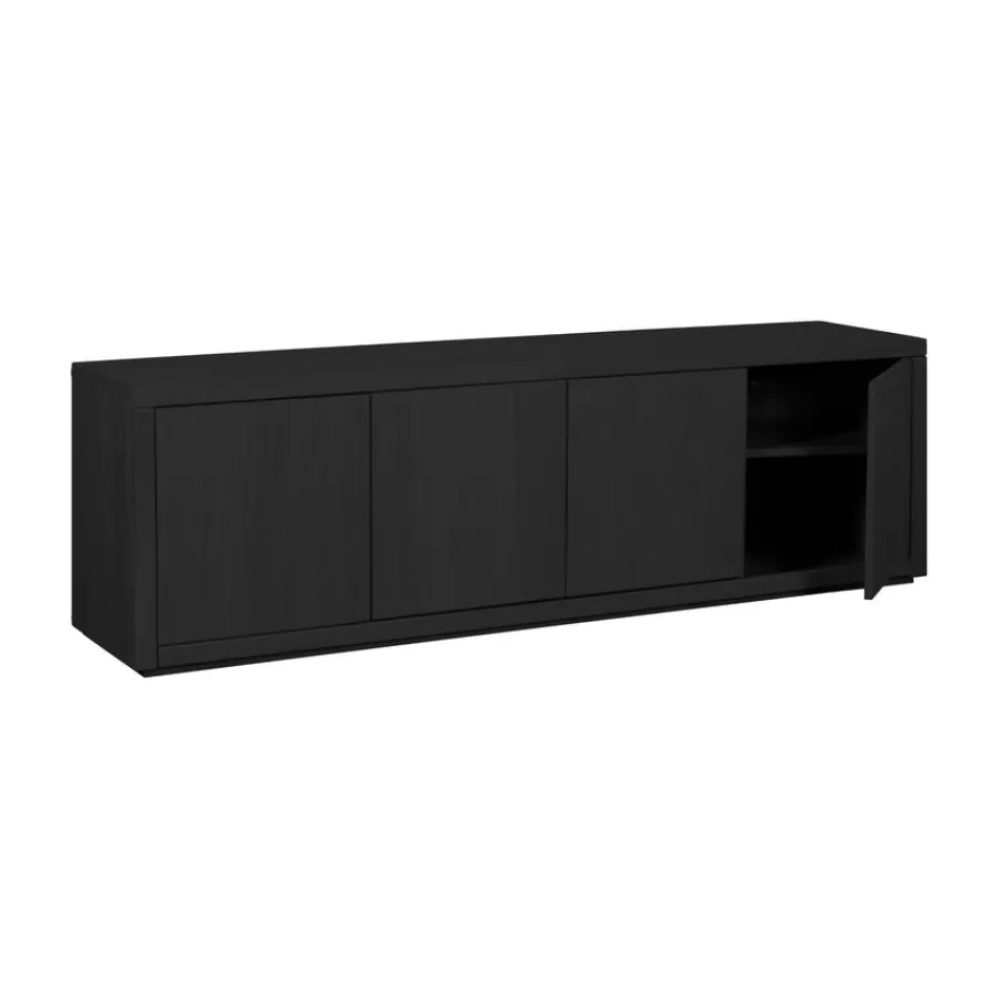 Tv-Meubels< TV-meubel Chester Zwart - 180x55x40 cm