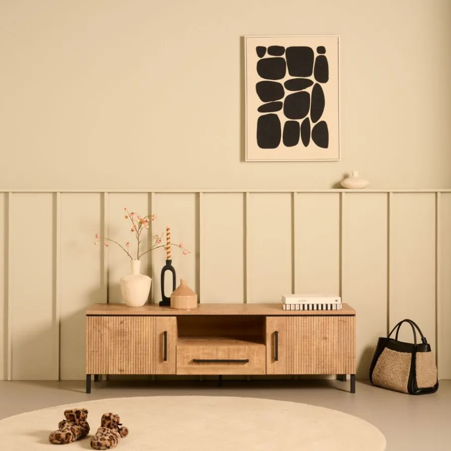 Tv-Meubels< Tv-meubel Culemborg Naturel - 163x50x45 cm