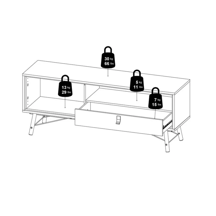 Tv-Meubels< TV-meubel Denver Eiken - 150x60x40 cm