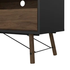 Tv-Meubels< TV-meubel Denver Zwart / Walnoot - 150x60x40 cm