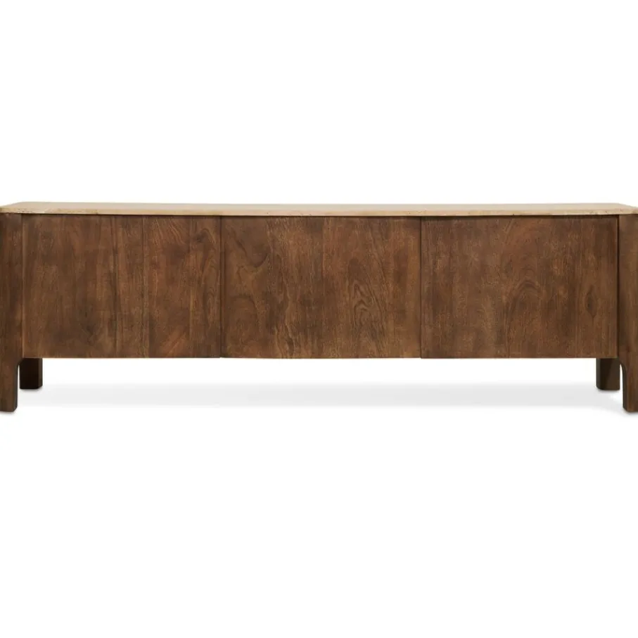Tv-Meubels< TV-Meubel Liam Bruin / Marmer - 175x55x40 cm