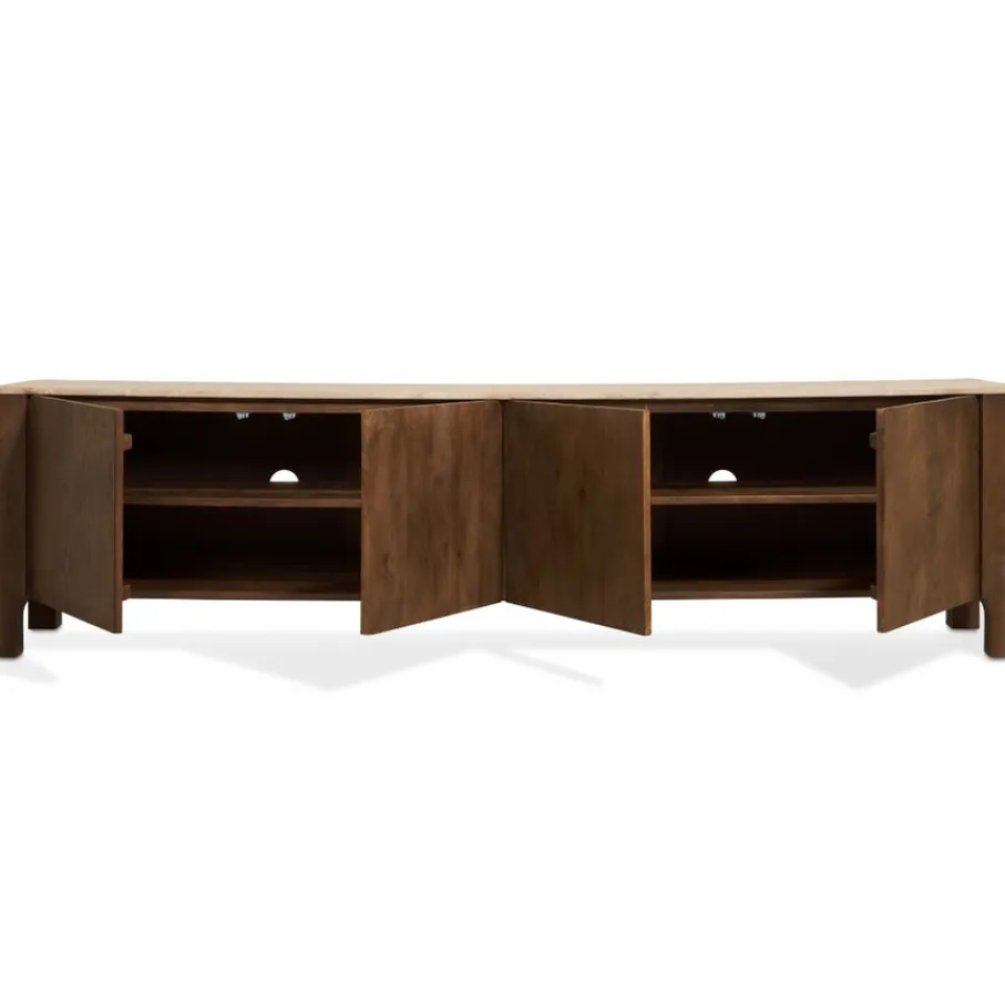 Tv-Meubels< TV-Meubel Liam Bruin / Marmer - 210x55x40 cm