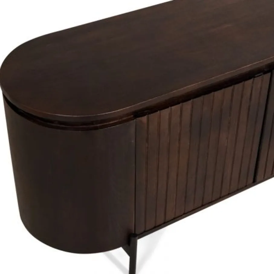 Tv-Meubels< TV-meubel Viktor Donkerbruin - 210x56x43 cm