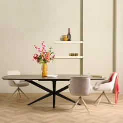 Eettafels< Uitschuifbare Eettafel Enjoy Donkergrijs - 220/277x120 cm