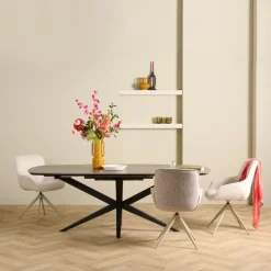 Eettafels< Uitschuifbare Eettafel Enjoy Donkergrijs - 220/277x120 cm