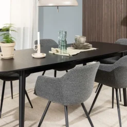 Eettafels< Uitschuifbare Eettafel Saga Zwart - 180/219x90 cm
