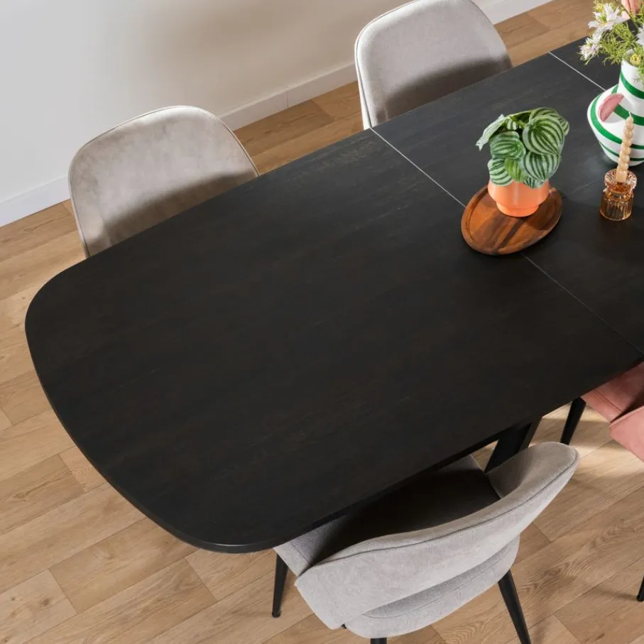 Eettafels< Uitschuifbare Eettafel Zwanenburg Zwart - 220/280x100