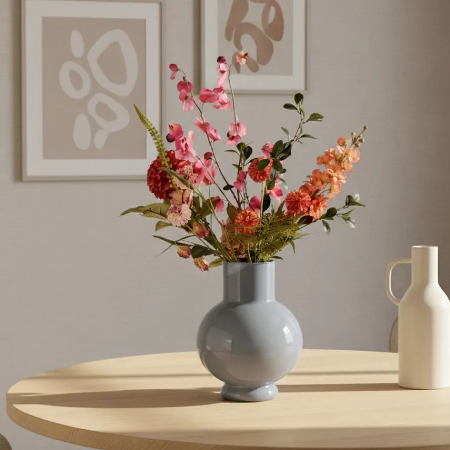 Vazen & Potten< Vaas Deborah Grijs - 22 cm hoog