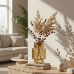 Vazen & Potten< Vaas Lyon Amber - 21 cm hoog