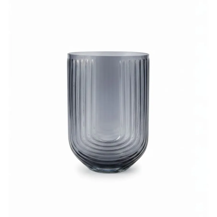 Vazen & Potten< Vaas Mia Donkergrijs - 24 cm hoog