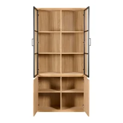 Buffetkasten|Vitrinekasten< Vitrinekast Chester Naturel - 105x214x40 cm