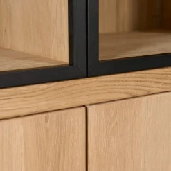 Buffetkasten|Vitrinekasten< Vitrinekast Chester Naturel - 105x214x40 cm