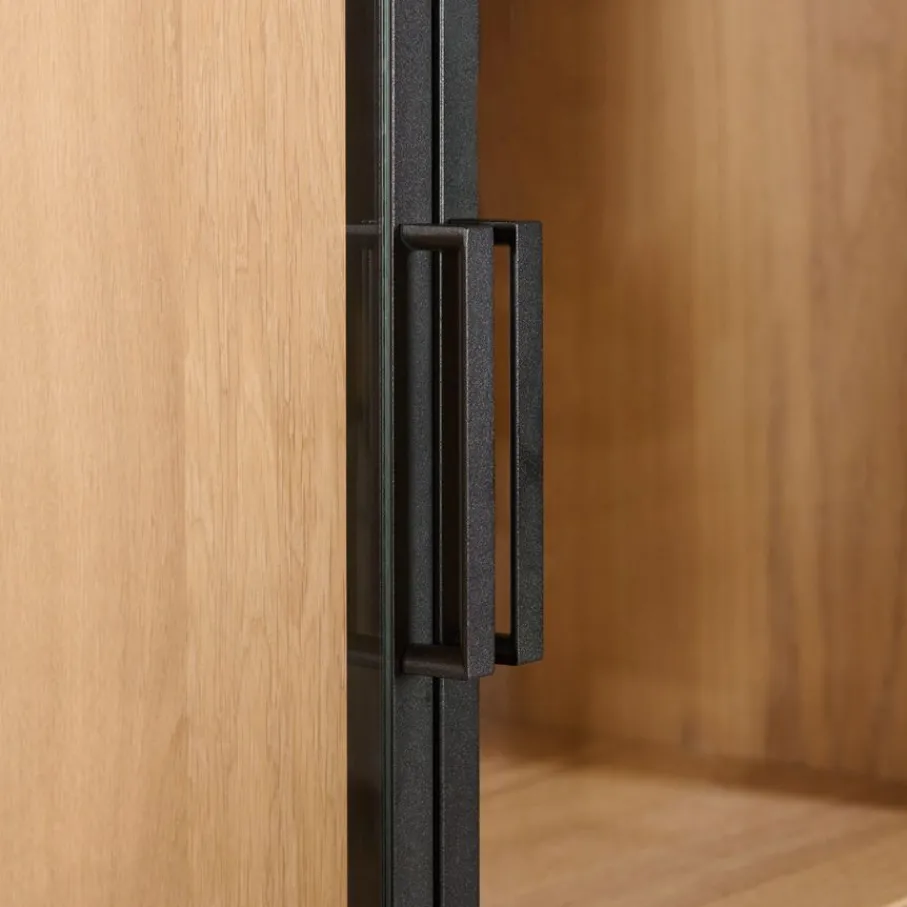 Buffetkasten|Vitrinekasten< Vitrinekast Chester Naturel - 105x214x40 cm