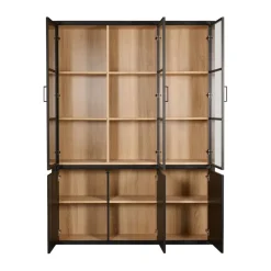 Buffetkasten|Vitrinekasten< Vitrinekast Chester Zwart - 155x214x40 cm
