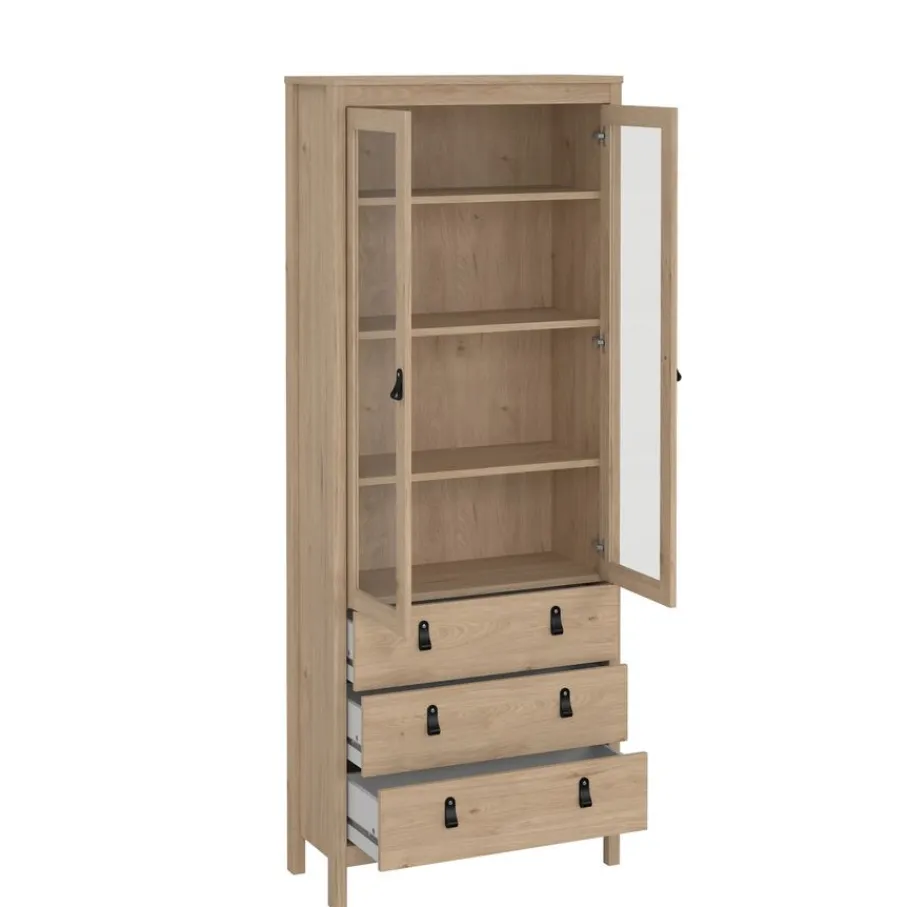 Opbergkasten< Vitrinekast Dallas Eiken - 79x199x33 cm
