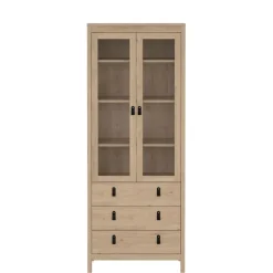 Opbergkasten< Vitrinekast Dallas Eiken - 79x199x33 cm