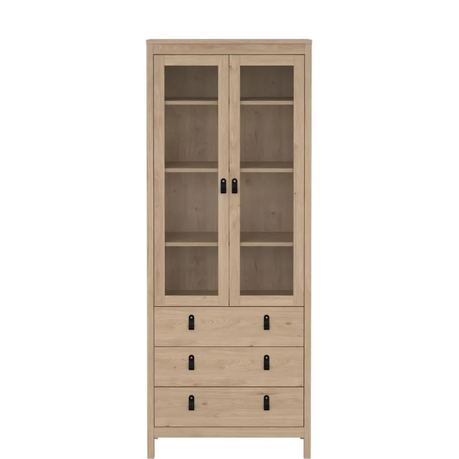 Opbergkasten< Vitrinekast Dallas Eiken - 79x199x33 cm