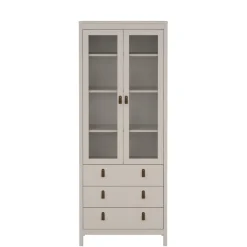Opbergkasten< Vitrinekast Dallas Taupe - 79x199x33 cm