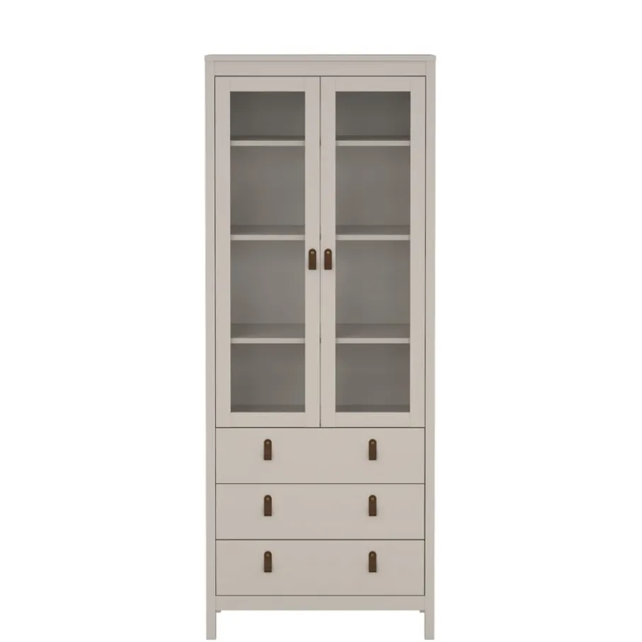 Opbergkasten< Vitrinekast Dallas Taupe - 79x199x33 cm