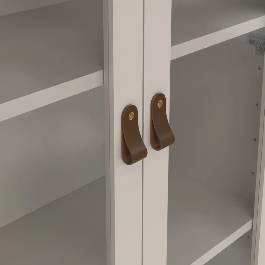 Opbergkasten< Vitrinekast Dallas Taupe - 79x199x33 cm