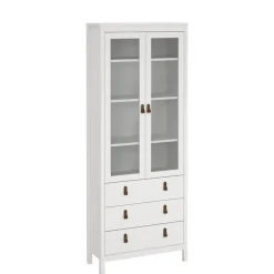 Opbergkasten< Vitrinekast Dallas Wit - 79x199x33 cm