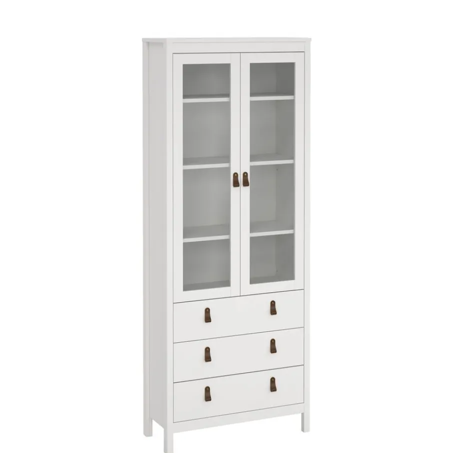 Opbergkasten< Vitrinekast Dallas Wit - 79x199x33 cm