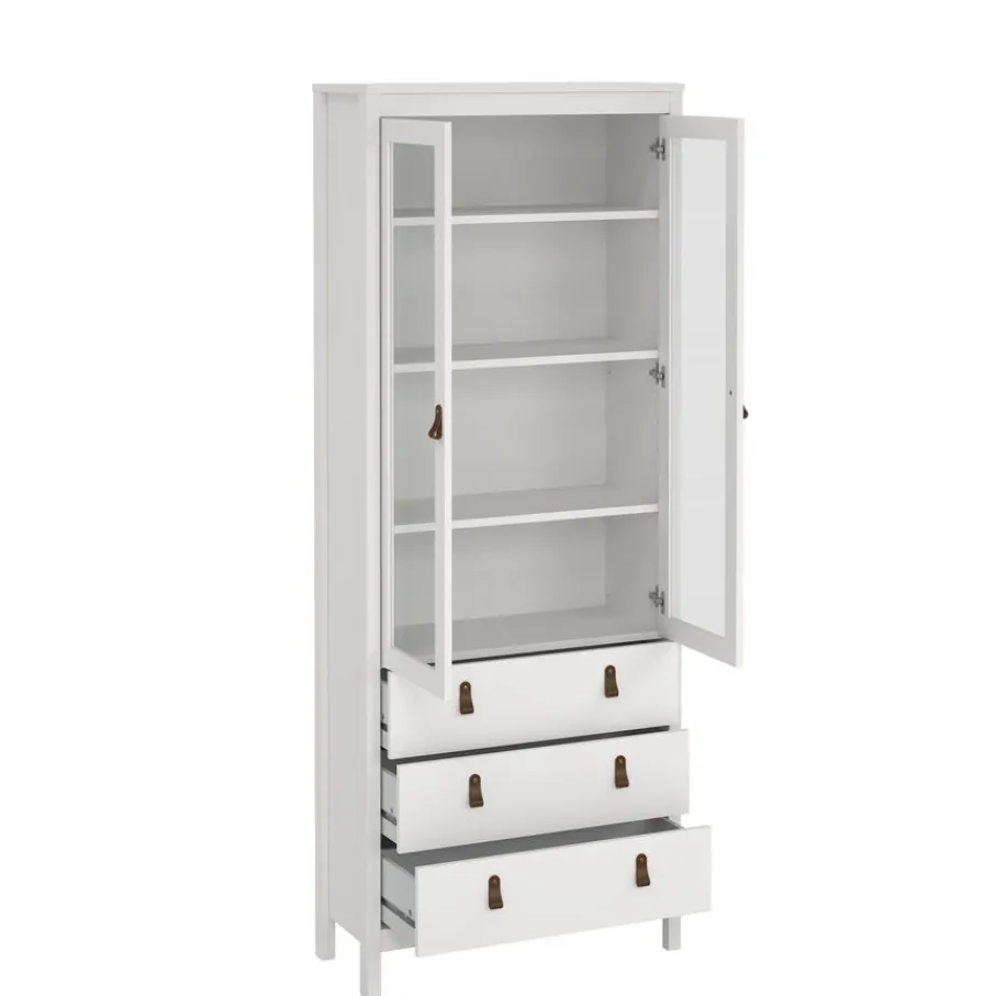 Opbergkasten< Vitrinekast Dallas Wit - 79x199x33 cm