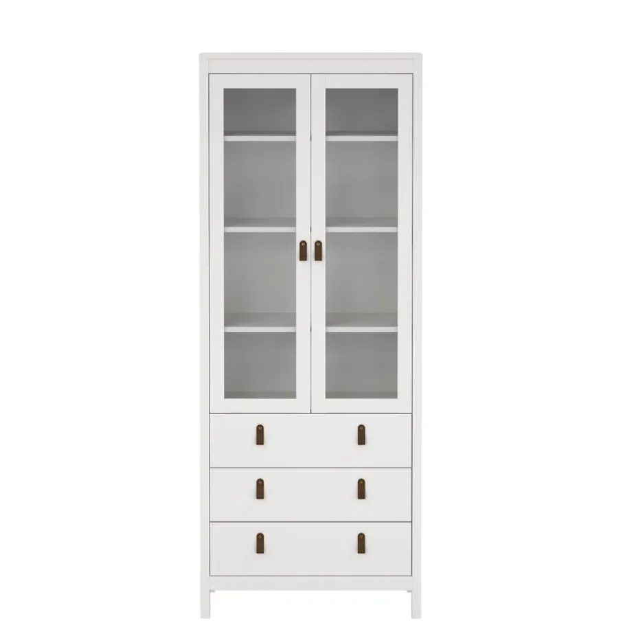 Opbergkasten< Vitrinekast Dallas Wit - 79x199x33 cm